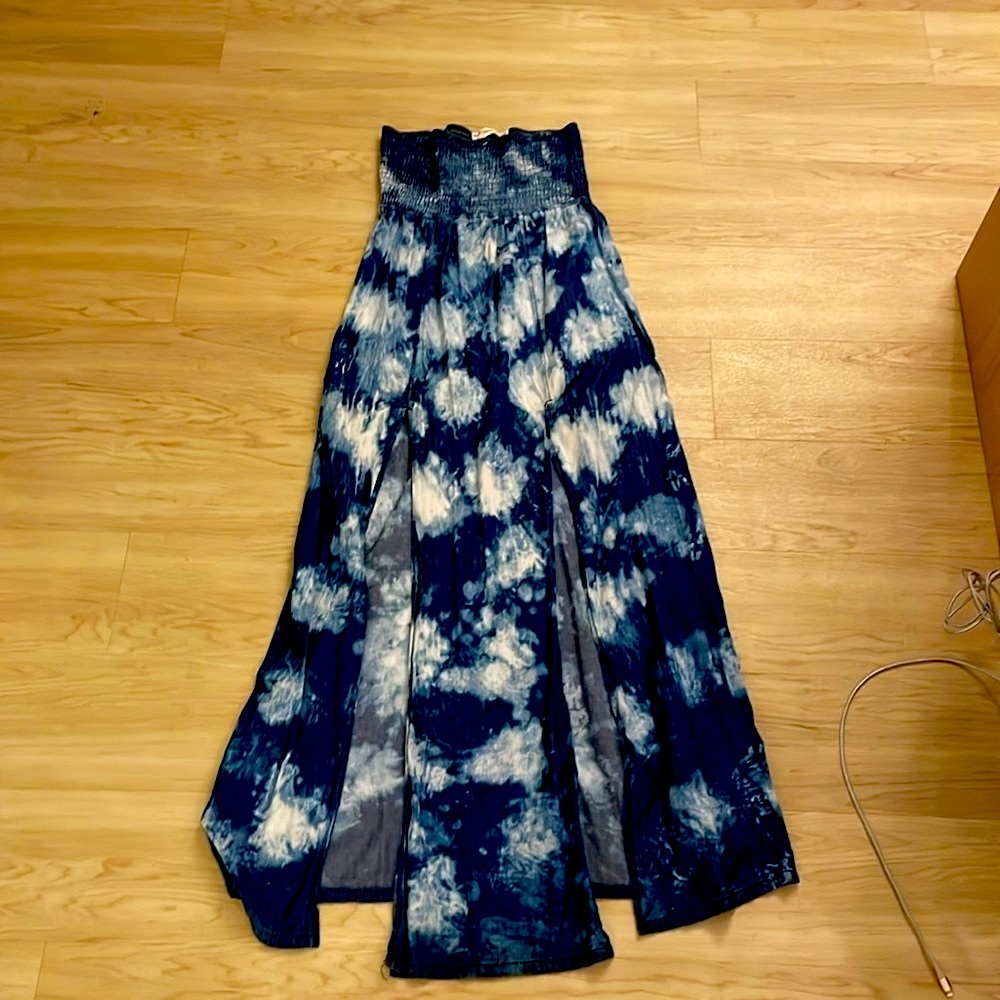 Super comfy denim tie-dye maxi dress